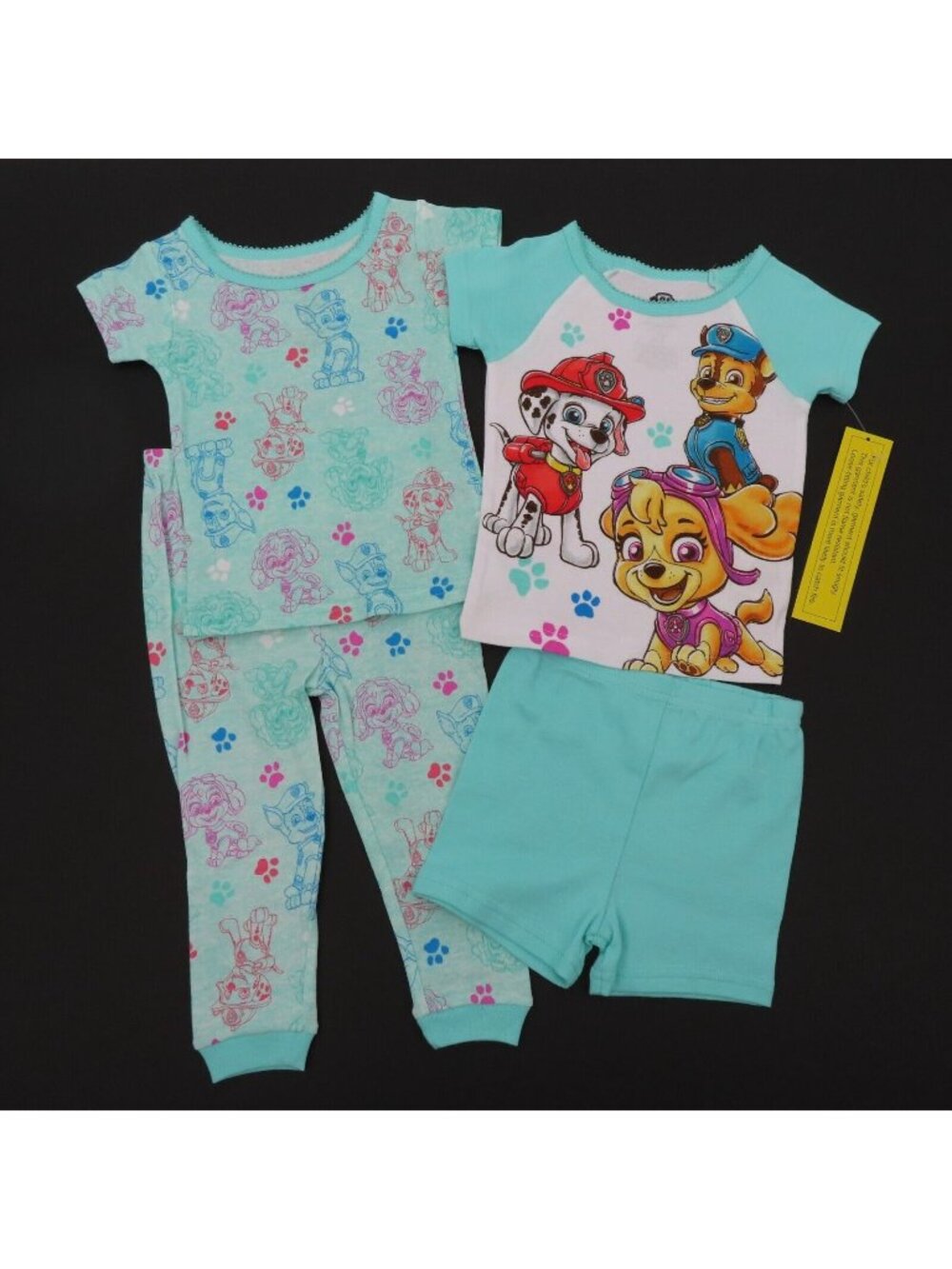 NEW Nickelodeon Paw Patrol 2T Toddler Dog 4 Piece Pajama Set Shirt Shorts Pants